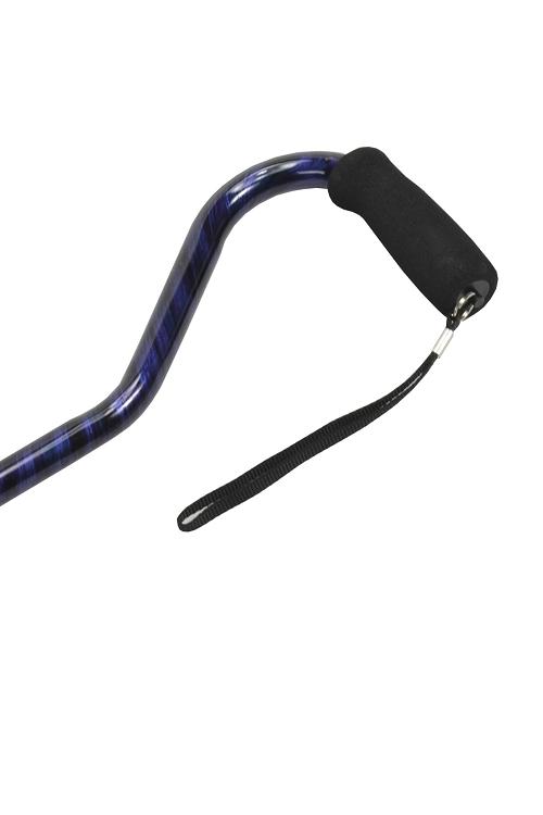 Offset Handle Aluminum Cane - Blue Black Vapors