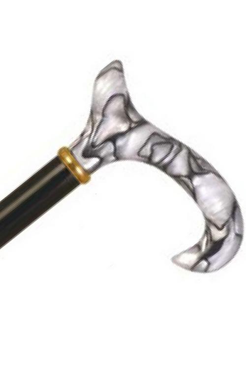 Acrylic Derby Handle Cane - Black Swirl 