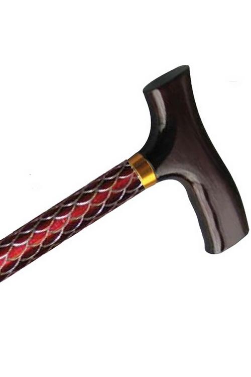 Adjustable Sparkle Travel Folding Cane - Red