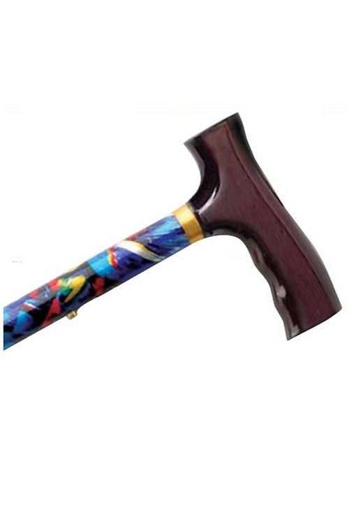 Adjustable Travel Folding Cane - Abstract