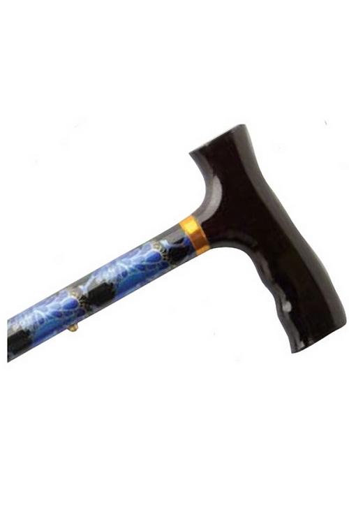 AdjustableTravel Folding Cane - Blue Peacock