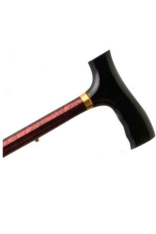 Adjustable Travel Folding Cane - Red Marble