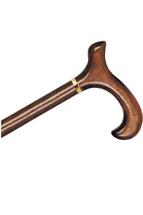 Derby Handle Wood Cane - Brown Stain