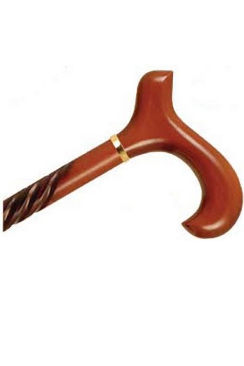 Derby Handle Wood Cane Spiral Cherry