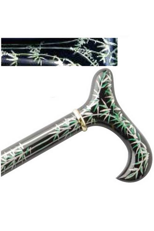 Hand Painted Derby Cane - Black Bamboo