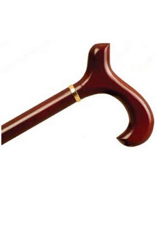 Ladies' Derby Handle Wood Cane - Rosewood Stain