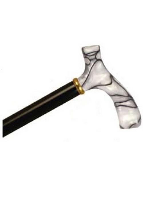 Acrylic Fritz Handle Cane - Black Swirl