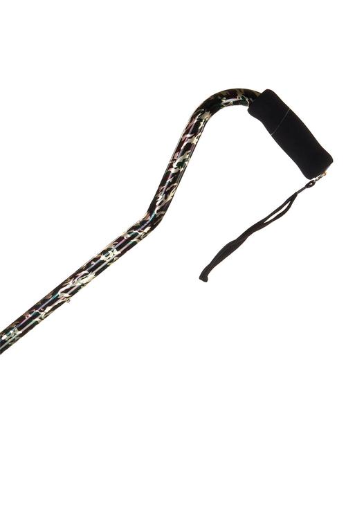 Offset Handle Aluminum Cane - Black Camo