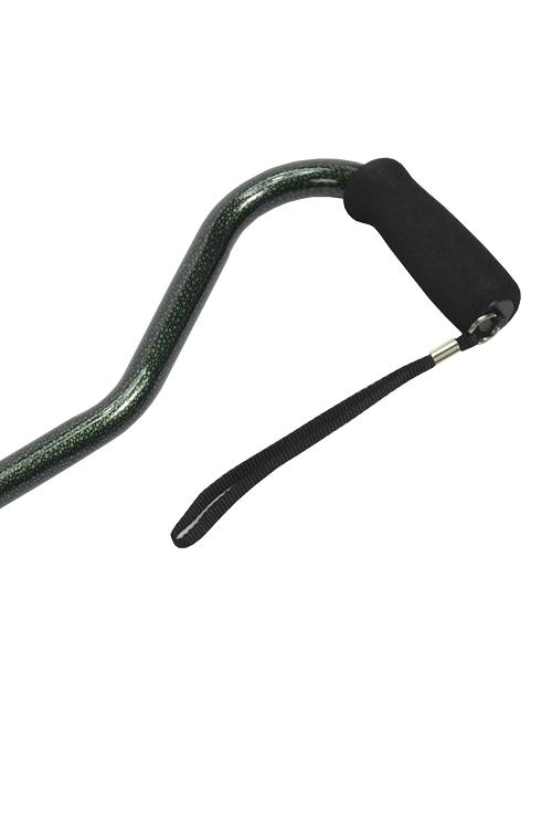 Offset Handle Aluminum Cane - Green Gray Pebble