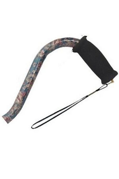 Offset Handle Aluminum Cane - Green Paisley