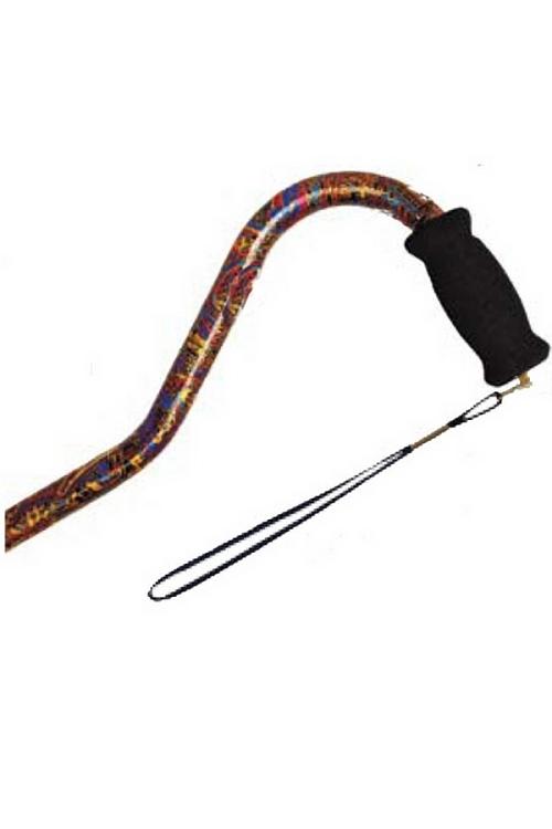 Offset Handle Aluminum Cane - Paisley