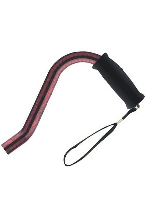 Offset Handle Aluminum Cane - Red Marble