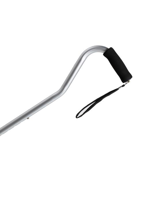 Offset Handle Aluminum Cane - Silver