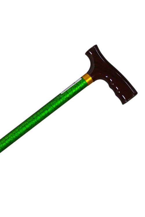 Straight Adjustable Cane - Green Marbel