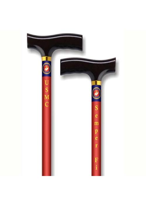 Straight Adjustable Cane - US Marine 