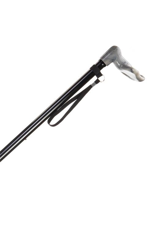 Straight Adjustable Cane With Palm Handle - Black 