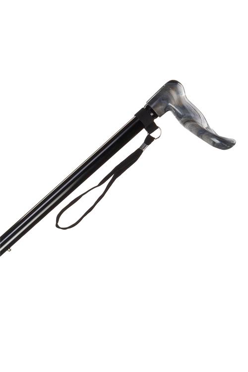 Straight Adjustable Cane With Palm Handle - Black 