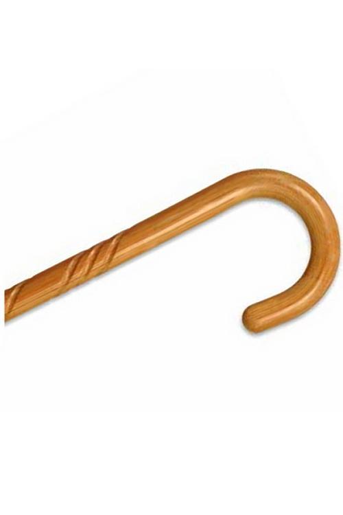 Tourist Handle Spiral Wood Cane - Natural Stain 