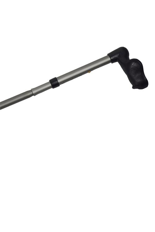 Travel Folding Cane With Palm Handle - Steel Gray