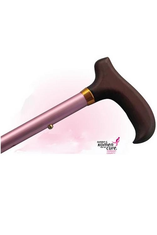 Travel Folding Cane With Slim Line Handle - Pink