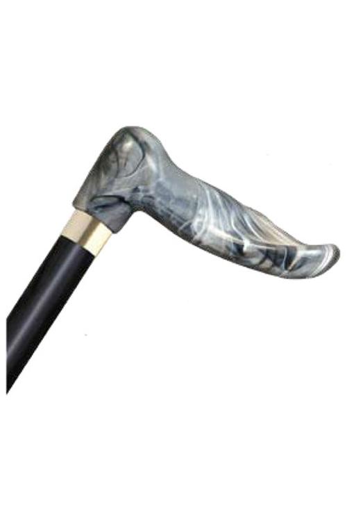 Wood Cane With Palm Grip Handle - Gray Marble